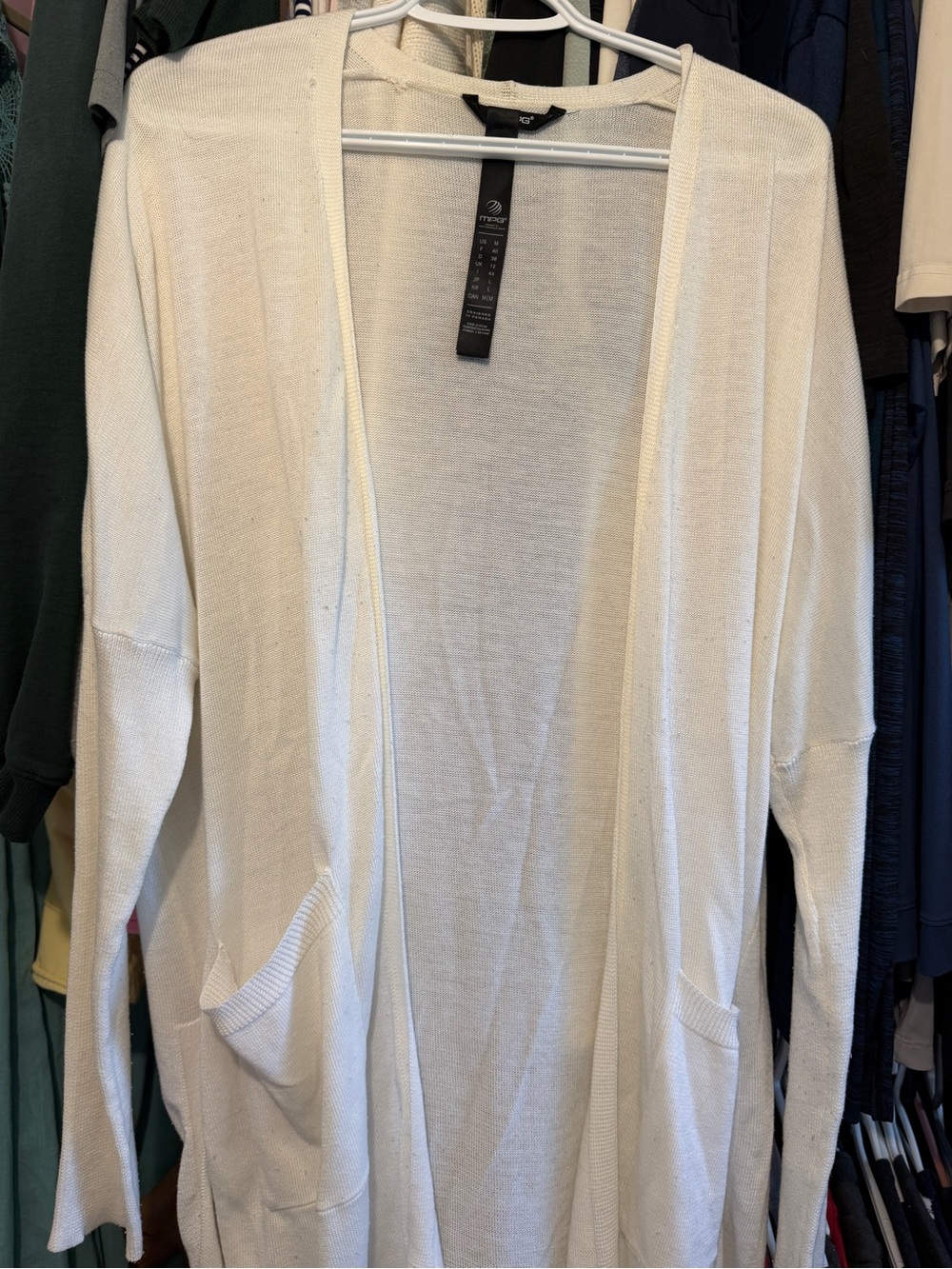 MPG white cardigan